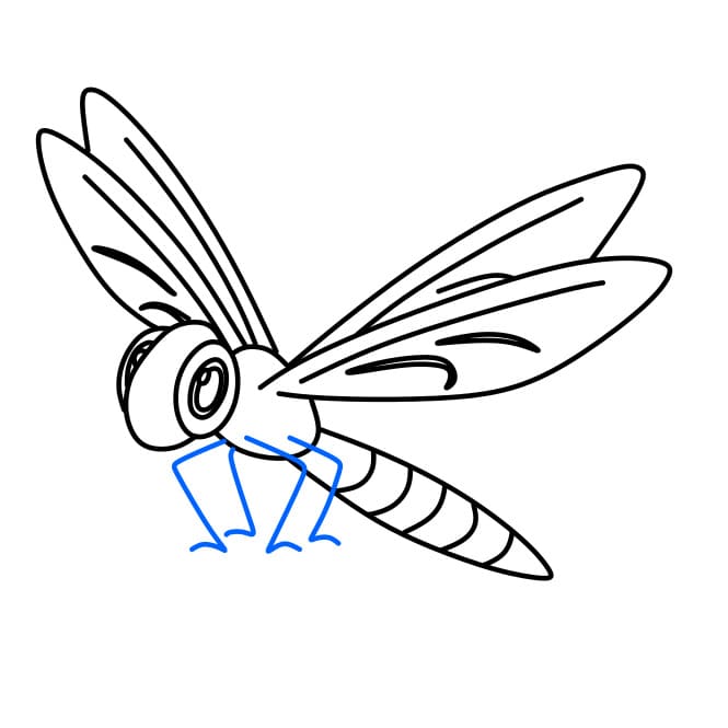 Hướng dẫn vẽ dễ dàng : Con chuồn chuồn - Bước 5