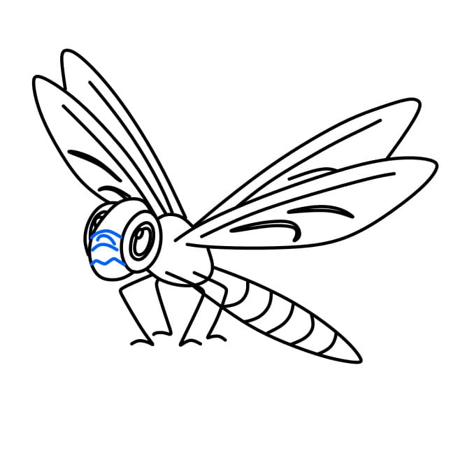 Hướng dẫn vẽ dễ dàng : Con chuồn chuồn - Bước 6