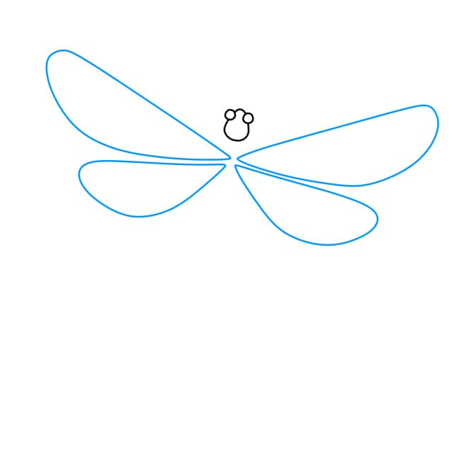 Hướng dẫn cách vẽ con chuồn chuồn đơn giản - Bước 2