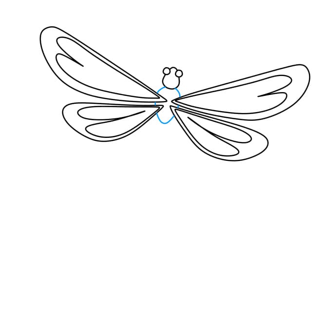 Hướng dẫn cách vẽ con chuồn chuồn đơn giản - Bước 4