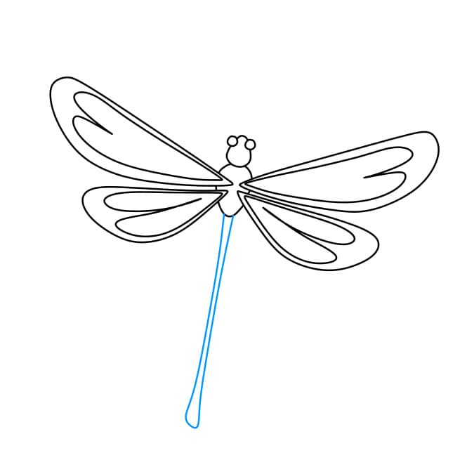 Hướng dẫn cách vẽ con chuồn chuồn đơn giản - Bước 5