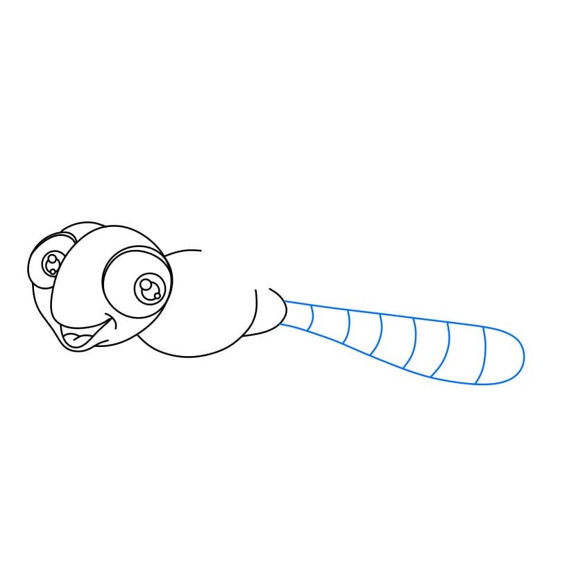 Hướng dẫn cách vẽ con chuồn chuồn chi tiết từng bước cho bé - Bước 4