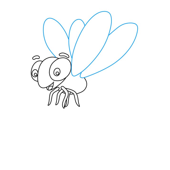 Hướng dẫn cách vẽ con chuồn chuồn đang bay - Bước 5