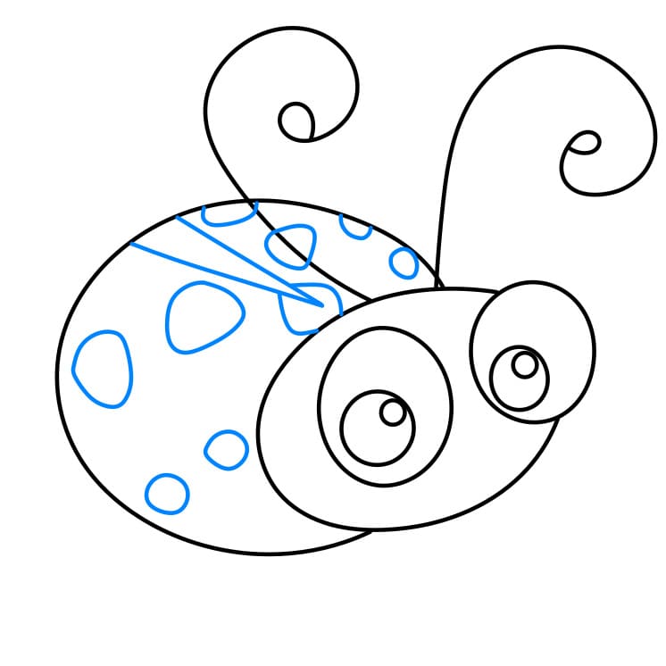 Hướng dẫn cách vẽ con bọ rùa đơn giản - Bước 5