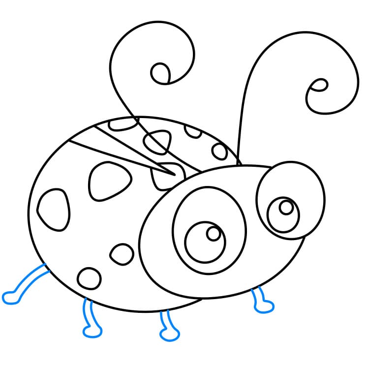 Hướng dẫn cách vẽ con bọ rùa đơn giản - Bước 6