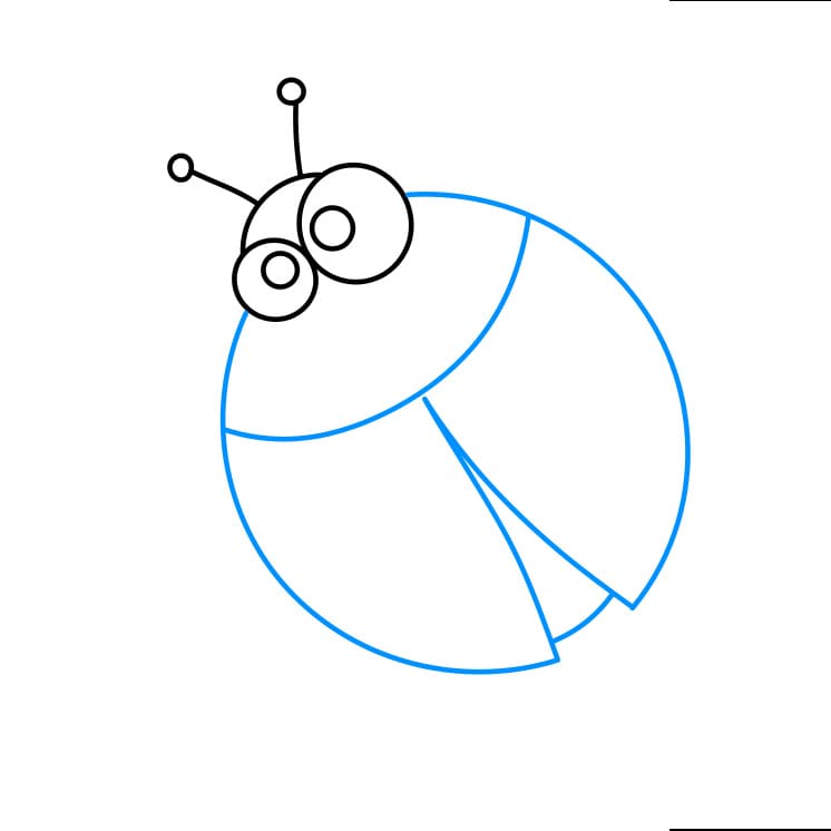 Hướng dẫn cách vẽ con bọ rùa chi tiết từng bước cho bé - Bước 3