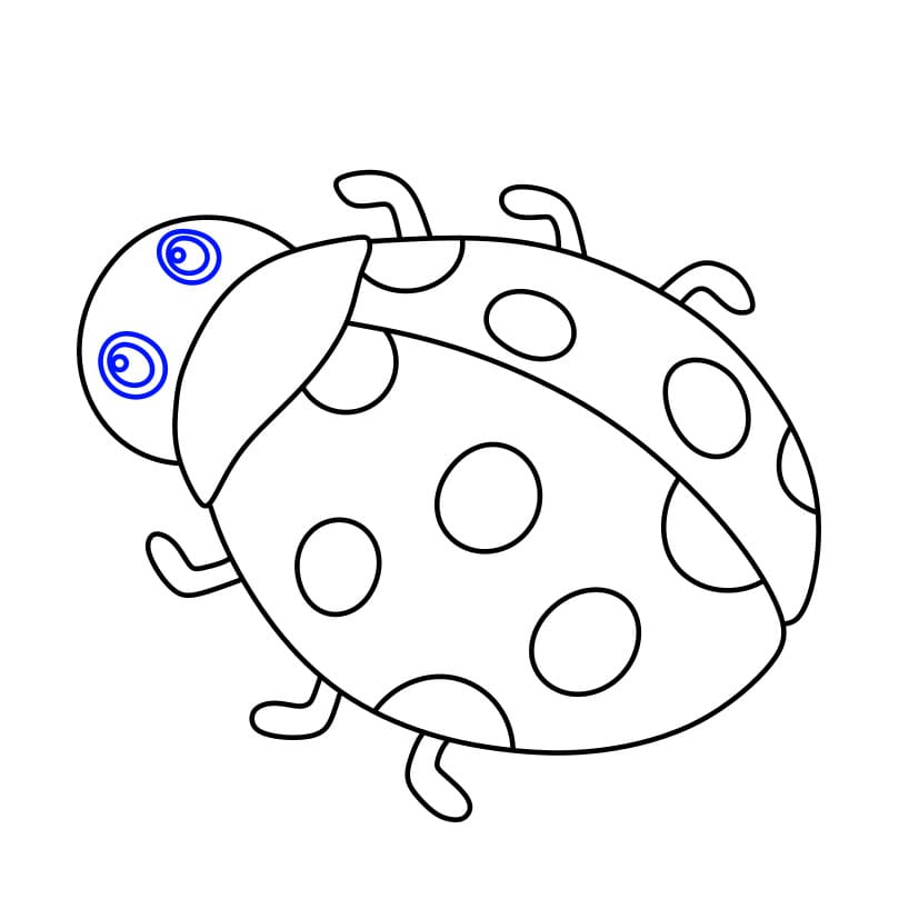 Hướng dẫn vẽ con bọ rùa đơn giản dễ thương - Bước 5