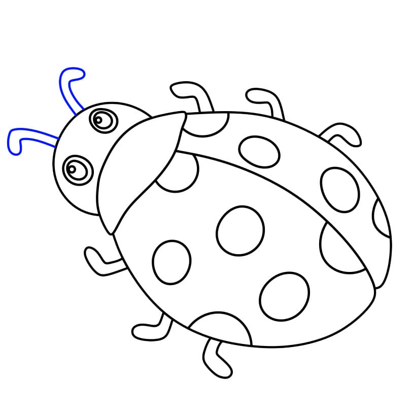 Hướng dẫn vẽ con bọ rùa đơn giản dễ thương - Bước 6