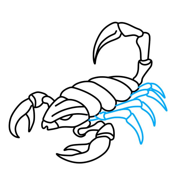 Hướng dẫn vẽ con bọ cạp đơn giản và đẹp cho bé - Bước 6