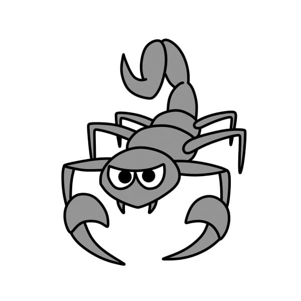 Hướng dẫn vẽ con bọ cạp dễ thương - Bước 7