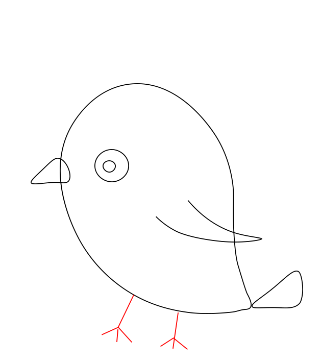 Hướng dẫn cách vẽ con chim siêu đáng yêu và ngộ nghĩnh cho bé - Bước 6