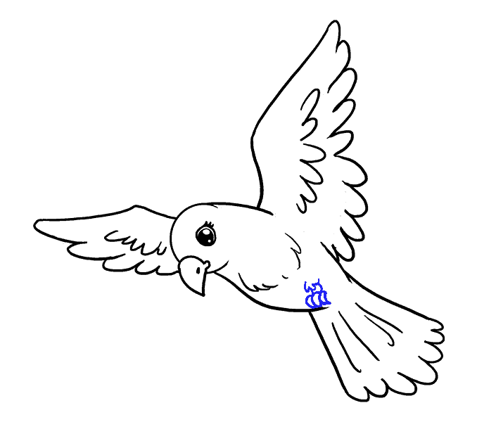 Hướng dẫn cách vẽ con chim siêu đơn giản và thật đẹp cho bé - Bước 11