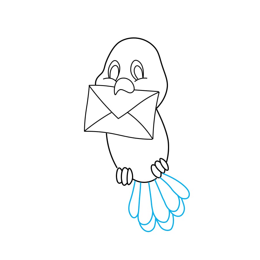 Hướng dẫn vẽ chim bồ câu: - Bước 6