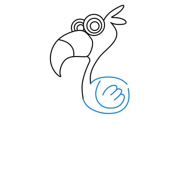 Hướng dẫn vẽ con hồng hạc đơn giản và đẹp cho bé - Bước 6