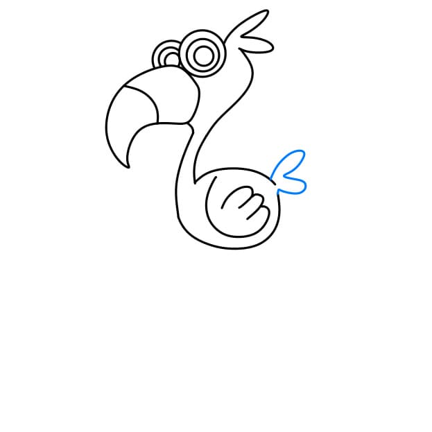 Hướng dẫn vẽ con hồng hạc đơn giản và đẹp cho bé - Bước 7