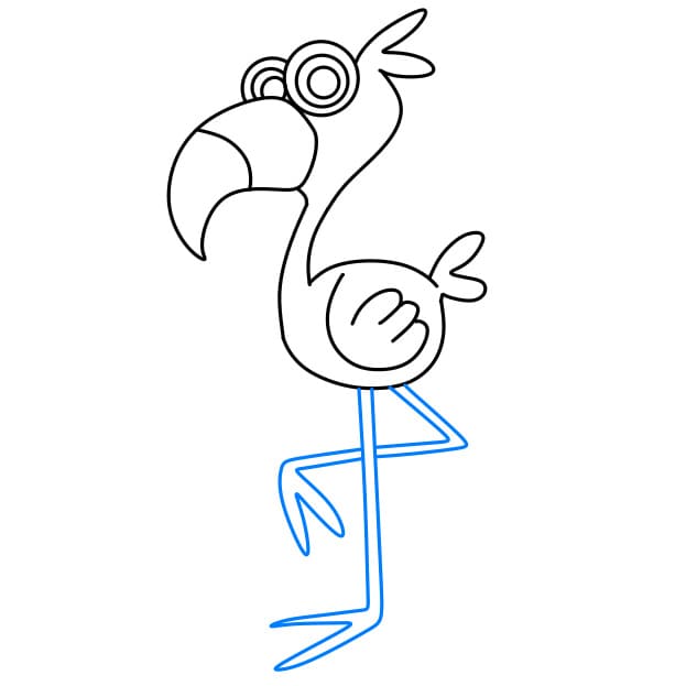 Hướng dẫn vẽ con hồng hạc đơn giản và đẹp cho bé - Bước 8