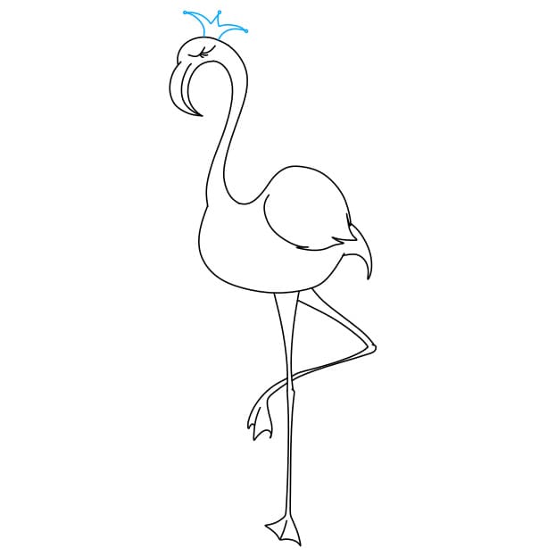 Hướng dẫn vẽ con chim hồng hạc xinh đẹp - Bước 8