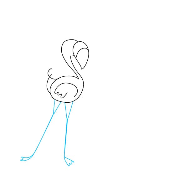 Hướng dẫn vẽ cặp đôi chim hồng hạc thật xinh đẹp - Bước 6