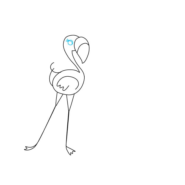 Hướng dẫn vẽ cặp đôi chim hồng hạc thật xinh đẹp - Bước 7