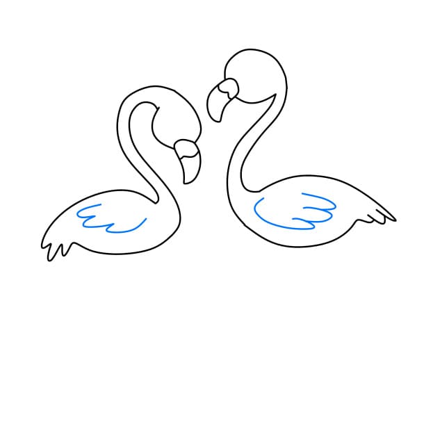 Hướng dẫn vẽ cặp đôi chim hồng hạc - Bước 5