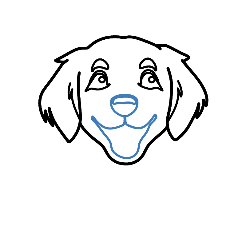 Hướng dẫn vẽ đầu của con chó con. - Bước 5