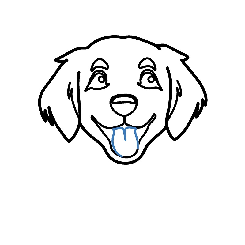 Hướng dẫn vẽ đầu của con chó con. - Bước 6