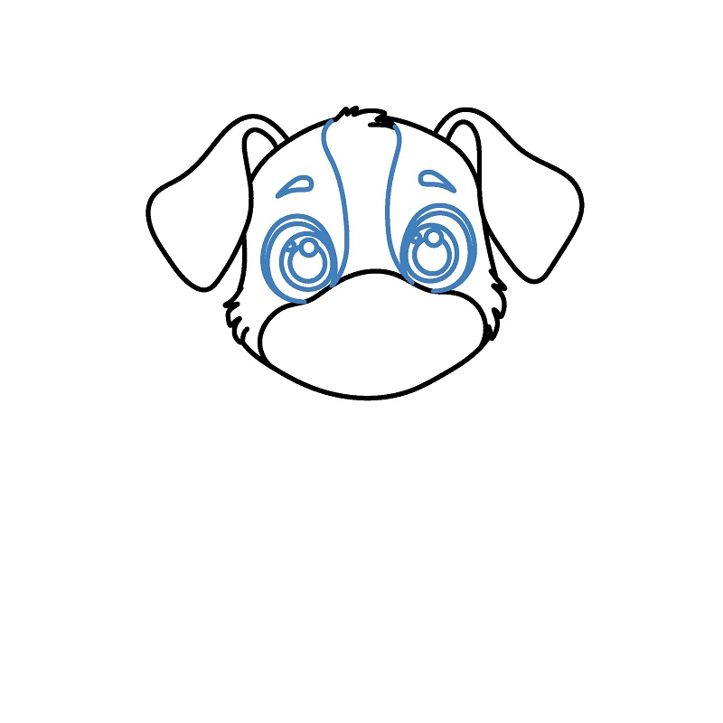 Hướng dẫn vẽ con chó con vui vẻ. - Bước 4