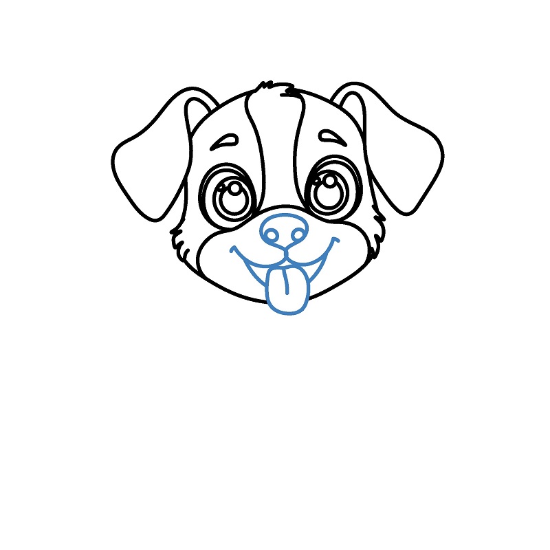 Hướng dẫn vẽ con chó con vui vẻ. - Bước 5