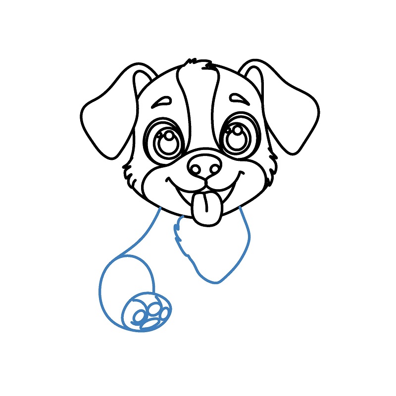 Hướng dẫn vẽ con chó con vui vẻ. - Bước 6