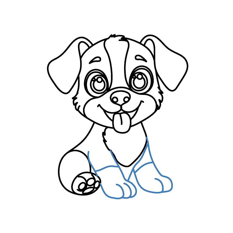 Hướng dẫn vẽ con chó con vui vẻ. - Bước 7