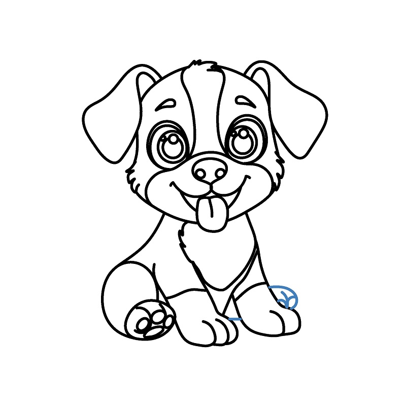 Hướng dẫn vẽ con chó con vui vẻ. - Bước 8