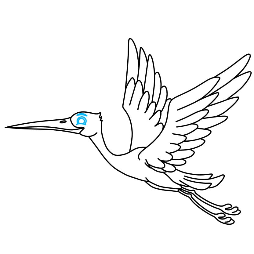 Hướng dẫn cách vẽ con cò đẹp và đơn giản cho bé - Bước 6