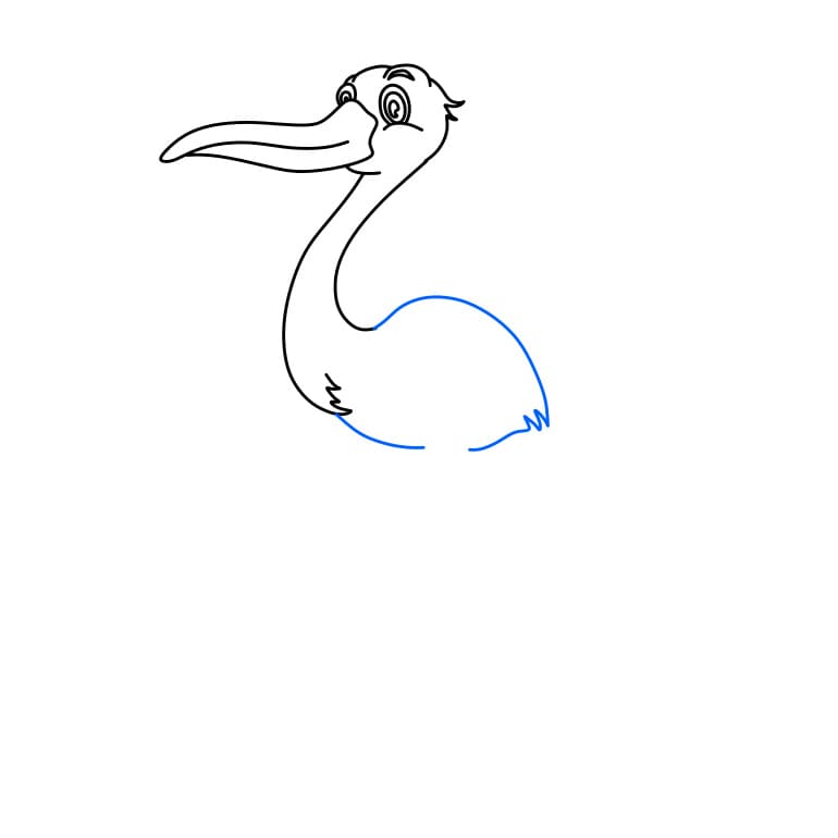 Hướng dẫn vẽ dễ dàng : Con cò - Bước 4