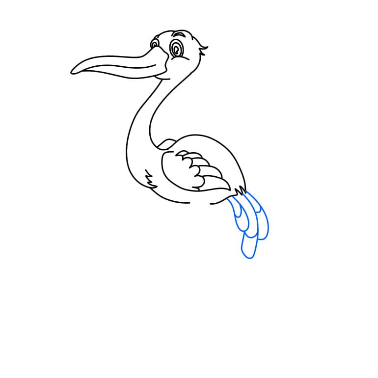 Hướng dẫn vẽ dễ dàng : Con cò - Bước 5