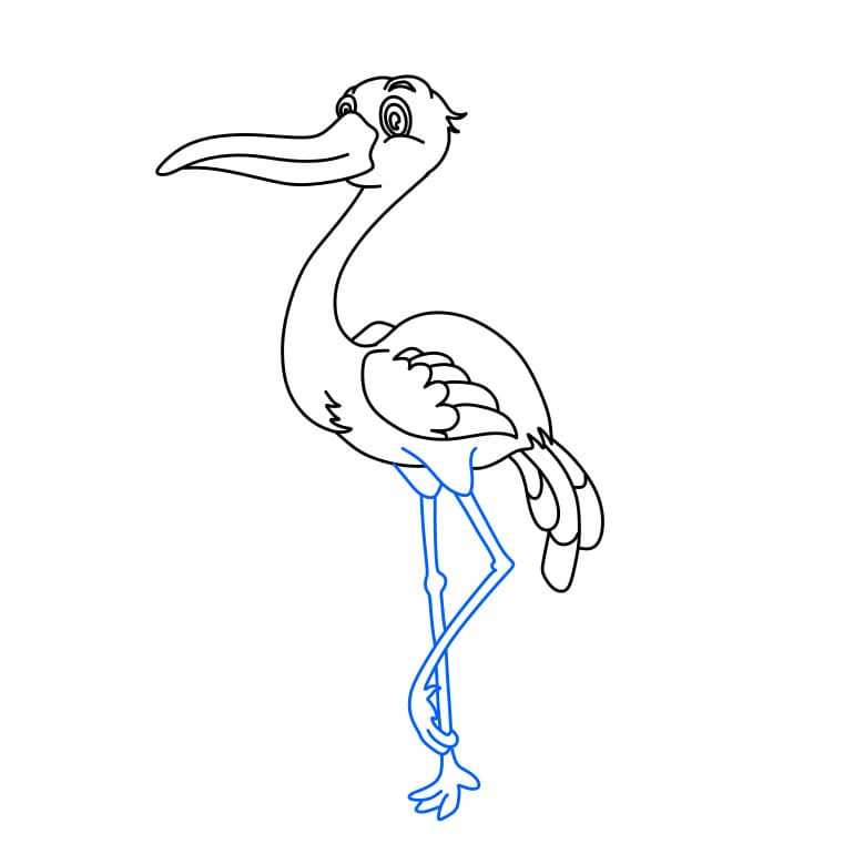 Hướng dẫn vẽ dễ dàng : Con cò - Bước 6