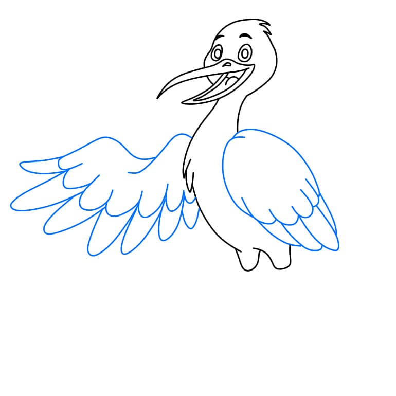 Hướng dẫn cách vẽ vẽ con cò đơn giản - Bước 4