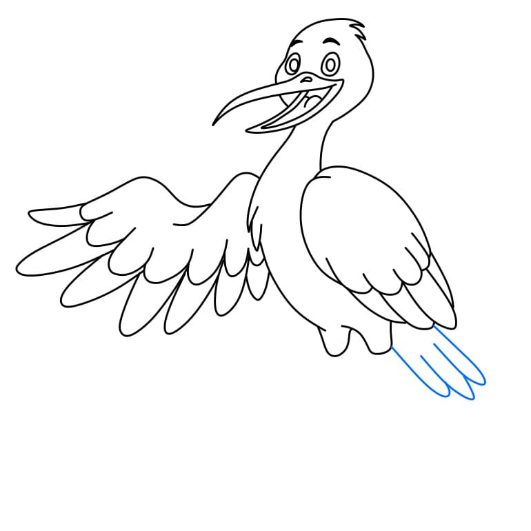 Hướng dẫn cách vẽ vẽ con cò đơn giản - Bước 5