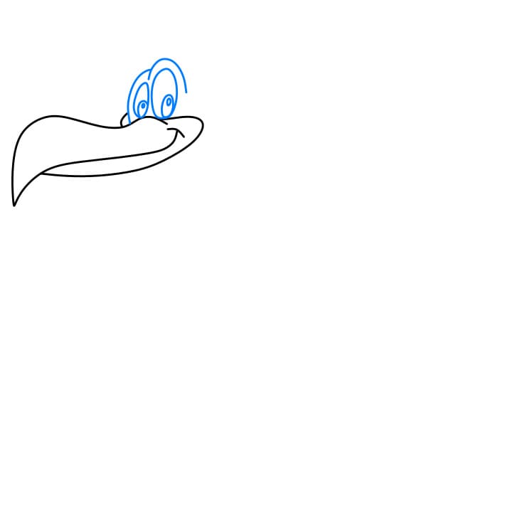 Hướng dẫn cách vẽ con cò đang đội mũ - Bước 2