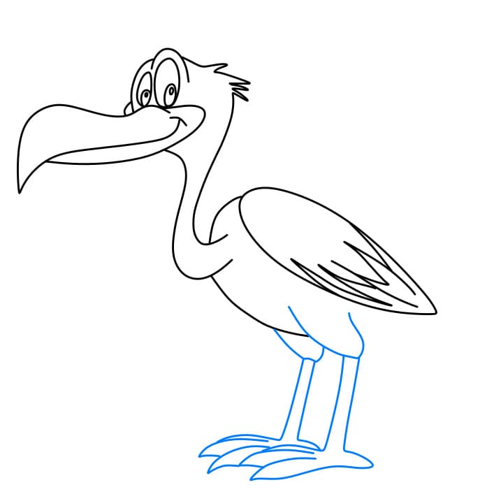 Hướng dẫn cách vẽ con cò đang đội mũ - Bước 5