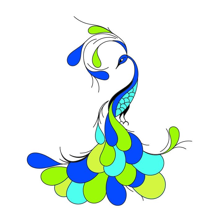 Hướng dẫn vẽ con công nghệ thuật và đẹp cho bé