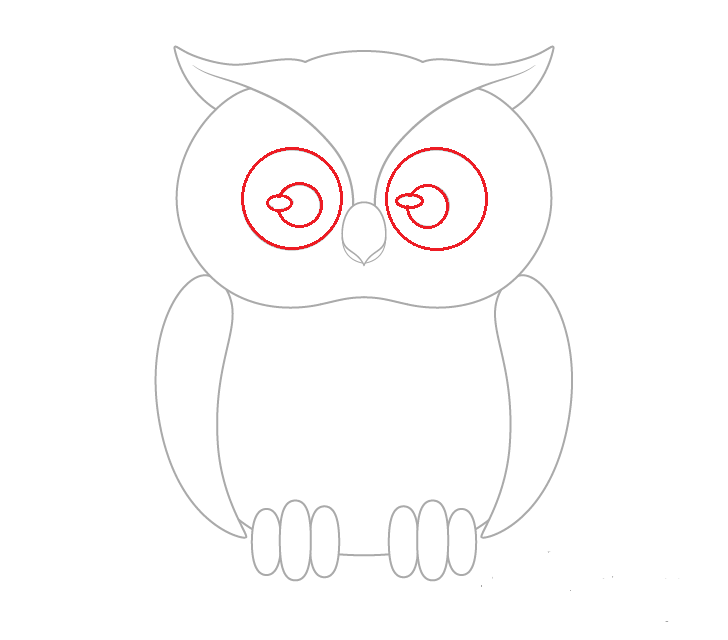 Hướng dẫn cách vẽ con cú đơn giản và dễ thương cho bé - Bước 8
