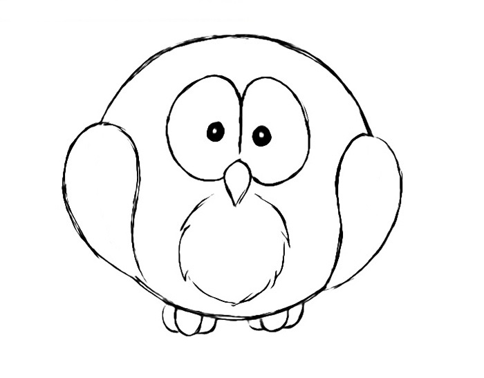 Hướng dẫn cách vẽ con cú đáng yêu và đẹp cho bé - Bước 5