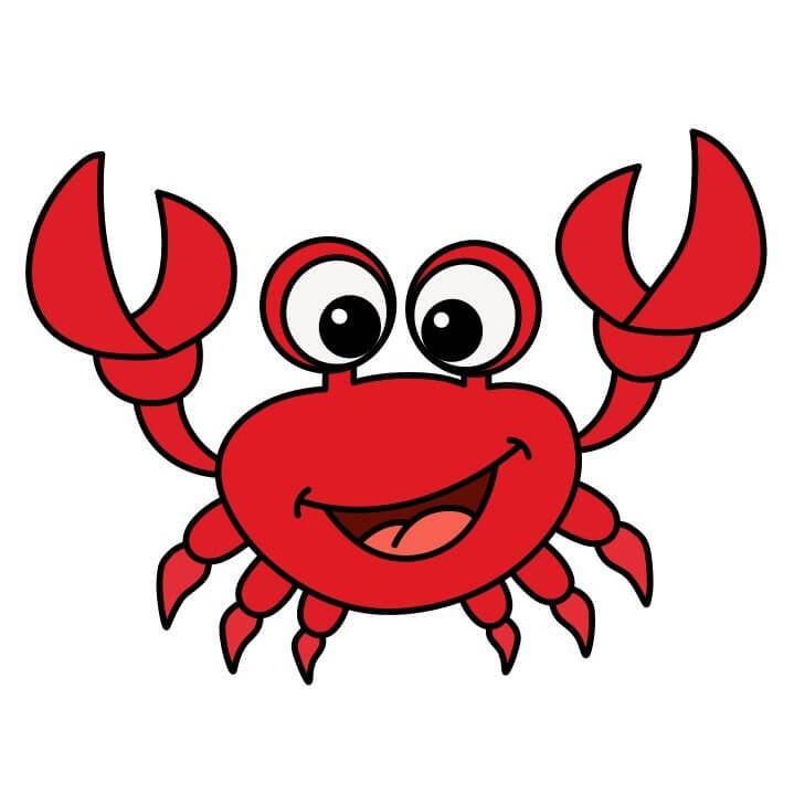 Hướng dẫn vẽ chú cua hoạt hình. - Bước 10