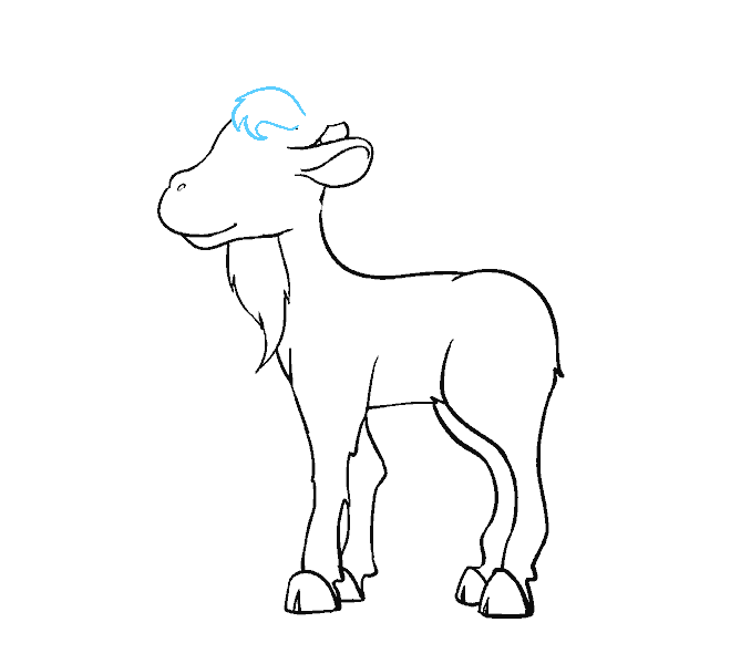 Hướng dẫn cách vẽ con dê đơn giản cho bé - Bước 8