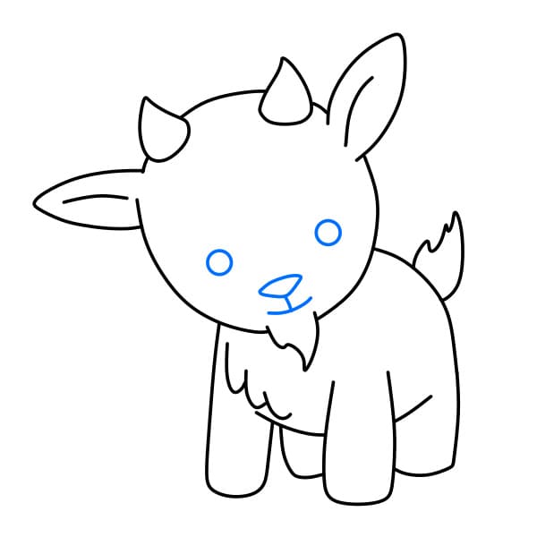 Hướng dẫn vẽ chú dê dễ thương - Bước 7