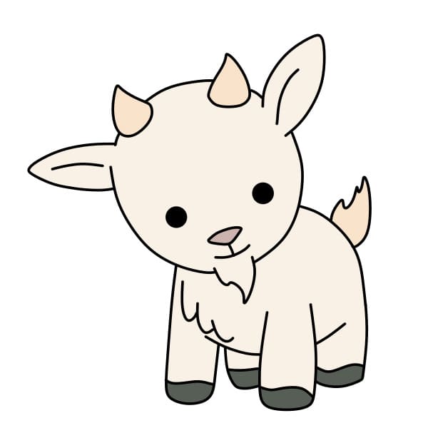 Hướng dẫn vẽ chú dê dễ thương - Bước 9