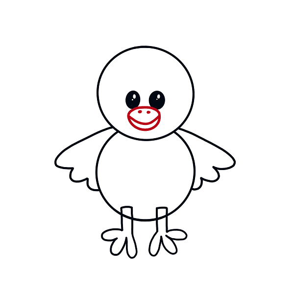 Hướng dẫn cách vẽ gà con đơn giản và dễ thương cho bé - Bước 7