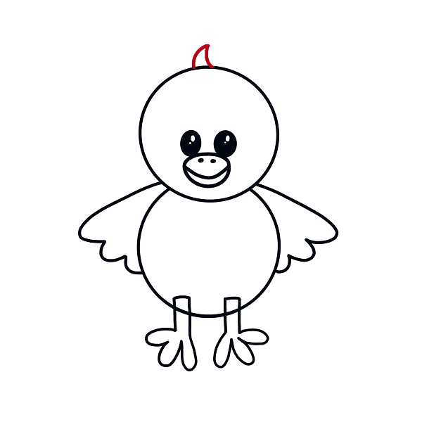 Hướng dẫn cách vẽ gà con đơn giản và dễ thương cho bé - Bước 8