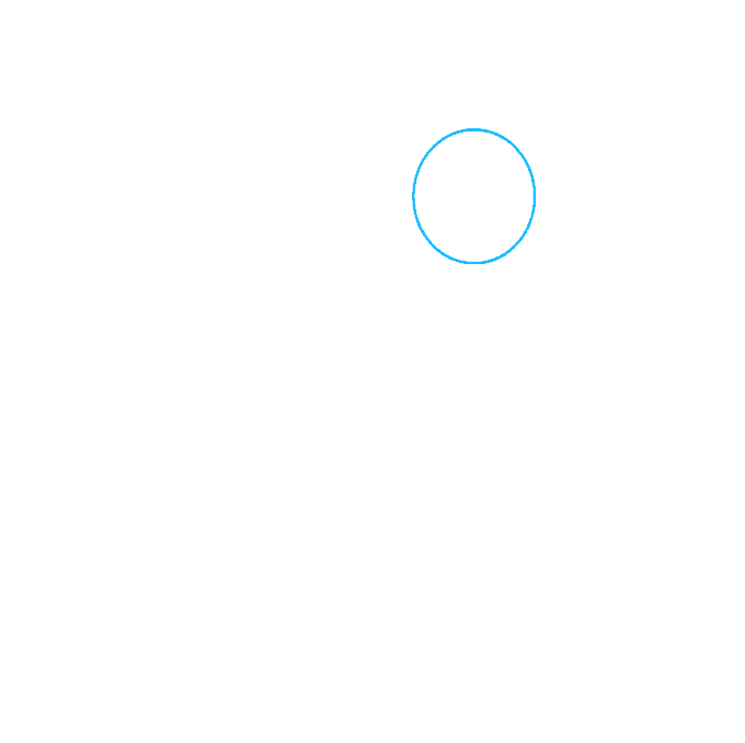 Hướng dẫn cách vẽ con gà trống đơn giản cho bé - Bước 1