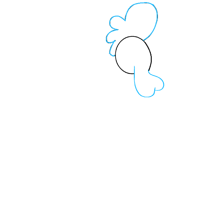 Hướng dẫn cách vẽ con gà trống đơn giản cho bé - Bước 2